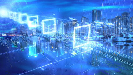 城市科技背景图 电子